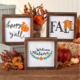 DGAGA Pumpkin Spice Silk Screen Stencils Reusable Self Adhesive Chalk Mesh Stencils Autumn Silkscreen Transfers for Painting on Wood,Craft,DIY Fall Screenprinting Starter Kit for Chalk Paste