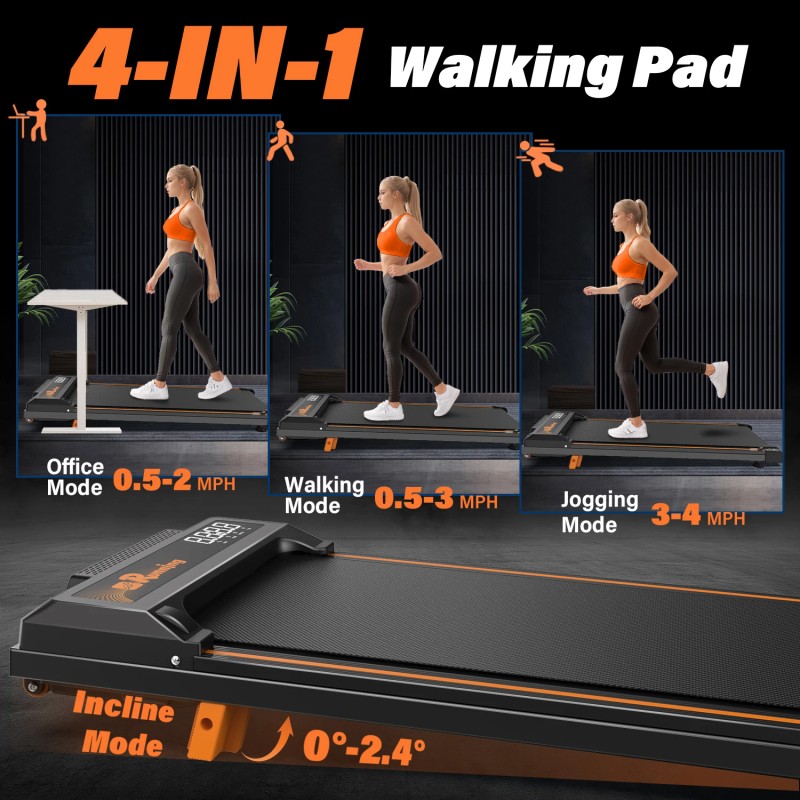 Q29-3 American Warehouse Under Desk Walking Pad with Adjustable Incline