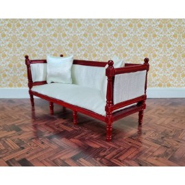 The Dolls House Emporium Dollhouse Sofa Couch Louis XVI Style Cream Silky Fabric 1:12 Scale Miniature