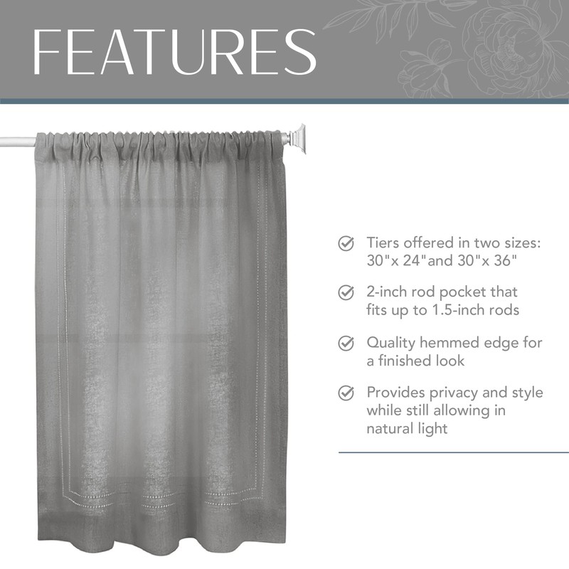 Elrene Home Fashions Cameron - Cortinas de Lino con Nivel,