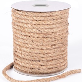 HOMYHOME Jute Rope 8mm 100 Feet Natural Jute Twine String Rope Cord Craft for Gardening Home Bundling Industrial Packaging Arts Crafts Gifts Decoration