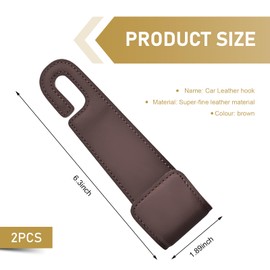 2PCS Car Headrest Hooks, Car Seat Hooks for Purses and Bags, Microfiber Leather & Metal Hooks, Car Organization Accessories for Grocery Bag Handbag (Brown)