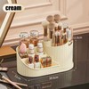 360° Rotating Makeup Organizer with Brush Holder, Acrylic Vanity Cosmetic