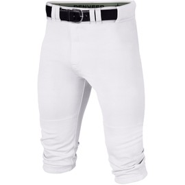 Penveer Knicker Style Adult & Youth Baseball Pants with Durable Snap Zip, Elastic Bottom Mens & Boys Baseball Pants (YL, White)