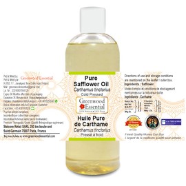 Greenwood Essential Pure Safflower Oil (Carthamus tinctorius) Cold Pressed 200ml (6.76 oz)