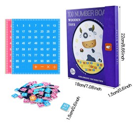 HNBTX Montessori Calculation, Math Games Primary School, 1-100 Numbers Learning Toy, Educational Magnetic Number Book for Children, Number for Children from 3+ Years