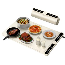 LYSXP 2025 Food Warming Mat, 15x23.6Inch 9-Level Temperature Adjustment, Multi-Functional Food Heater for Parties and Daily Use (Beige)