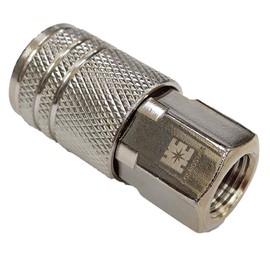 COSMOSTAR Industries Steel 1/4" CFNPT Air Coupler - 1/4 Inch Flow Size and 1/4" NPT Female Thread, Industrial Type Quick Connect Coupler