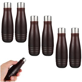 DOITOOL Wooden File Handles 6pcs Wood Handle with Metal Collars, Screwdriver Hand Drill File Handle Parts Replacement, Round Hole Diameter 10mm/0.39 inch