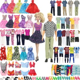 SOTOGO 56 Pieces Doll Clothes and Accessories for 11.5 Inch Dolls Clothes Different Occasions Include 20 Sets Handmade Doll Dresses/Casual Clothings/Swimsuit/Sportswear and 18 Pairs Shoes