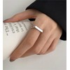 MYNENEY - Anillo de compromiso de boda de acero inoxidable