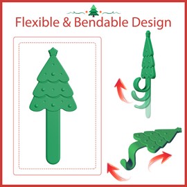 Freewindo 4 Pack Christmas Stocking Holders for Mantle, Silicone-Coated Flexible Bending Metal Garland Hangers for Mantle, Stocking Hangers Garland Hooks for Christmas Decorations (Green)