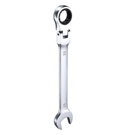 HARFINGTON Flex-Head Ratcheting Wrench 22mm 180° Rotating Head Metric Ratchet Combination Wrenches 72-Teeth Chrome Vanadium Steel Open End Ratchet for Fasteners Nut Bolt