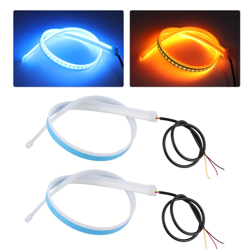 2Pcs LED Daytime Running Light Sequential Flexible Turn Signal Strip