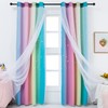 Anjee Star Curtains for Kids 2 in 1 Double Layer
