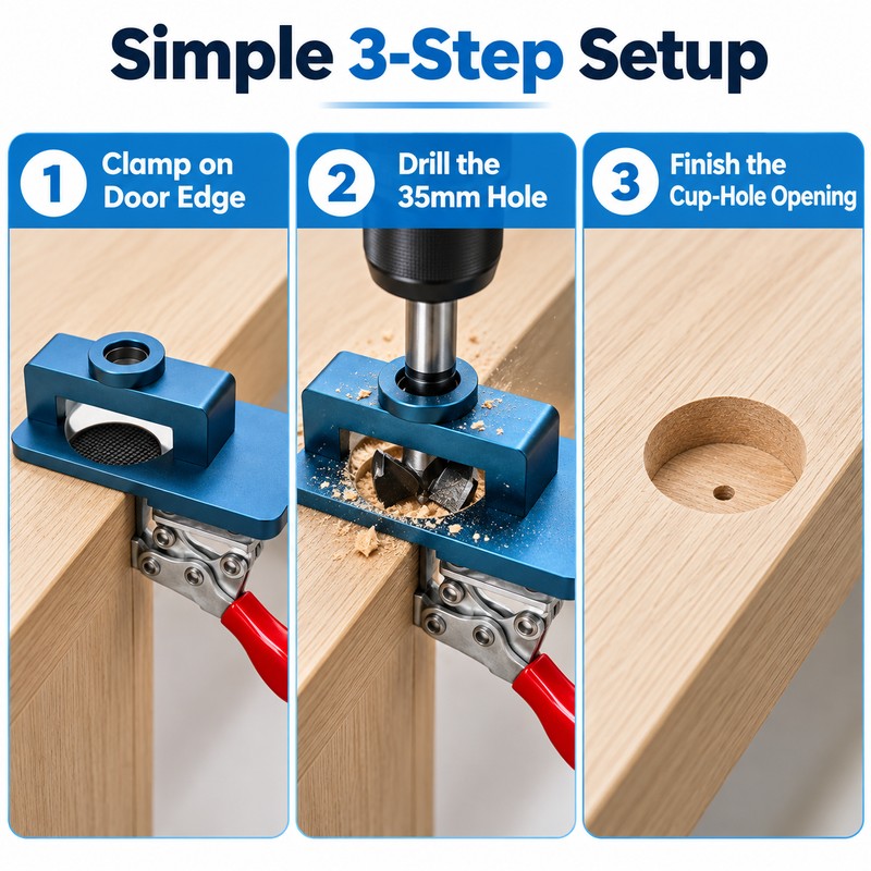 35mm Concealed Hinge Drill Bit Set for Cabinet Installation –