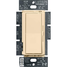 Lutron Diva LED+ Dimmer Light Switch for Dimmable LED, Halogen, and Incandescent Bulbs, 150 Watt, Single-Pole or 3-Way, DVCL-153P-IV, Ivory