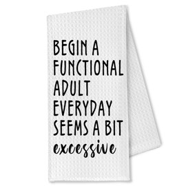 OTOUO Funny Kitchen Towels Adult Humor, Funny Gifts for Women Men Adult Humor Dish Tea Towels for Kitchen, Sarcastic Quote Decorative Hand Towels for Bathroom, 16x24 Inch