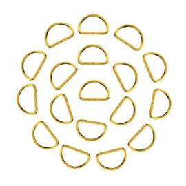Trimming Shop Non Welded Metal D Ring Fasteners Durable Buckles for Handbag, Backpack, Webbing Strap, Purse, Dog Collars, Belts, DIY Accessories, 25mm, Gold, 10pcs