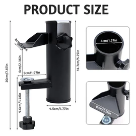 Cisolen Parasol Holder Balcony Railing Clamp Parasol Balcony Railing Umbrella Stand Holder Balcony Parasol Stand Table Clamp for Garden Umbrellas Events Outdoor Camping