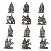 Set of 12 Medieval Crusader Knights With Swords Shields Horses