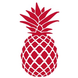 Pineapple Vinyl Sticker Decals (Pack of 2) for Car Bumper Window Laptop Tablet Phone (4" x 2.1", Red)