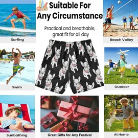 visesunny French Bulldog Animal Swim Trunks Boys Toddler Bathing Suits for Kids Swimwear Baby Boy Swimsuit Boys Swim Shorts