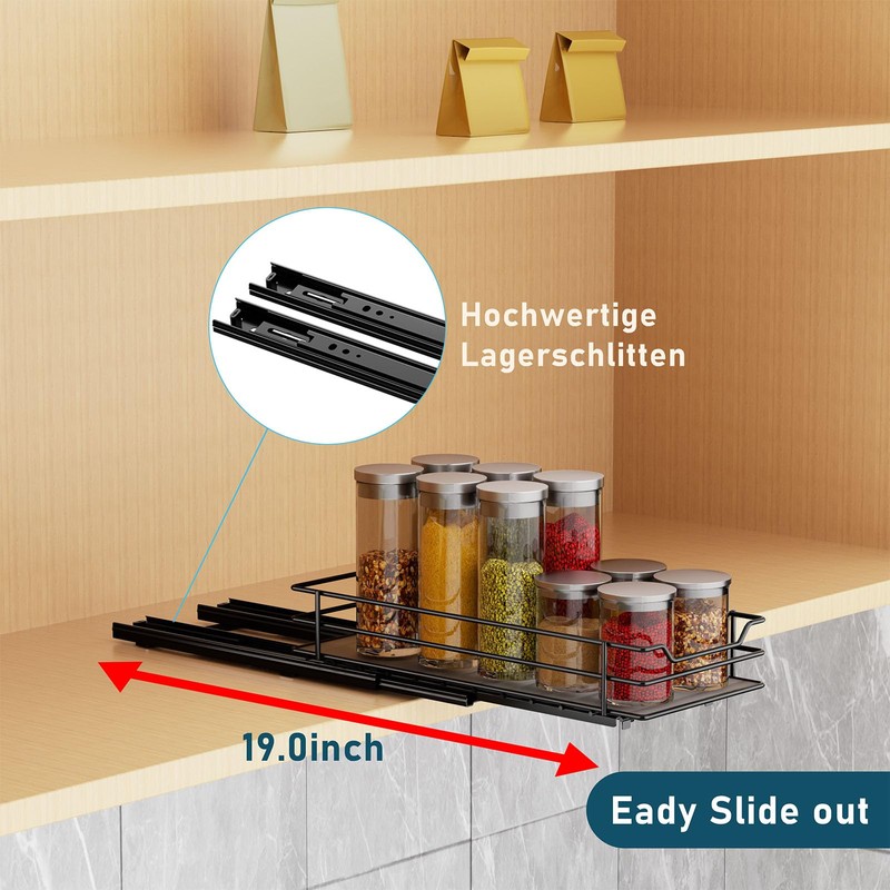 MAYZOLOP Spice Rack, Spice Rack, Extendable, Cupboard Organiser, Kitchen, Spice