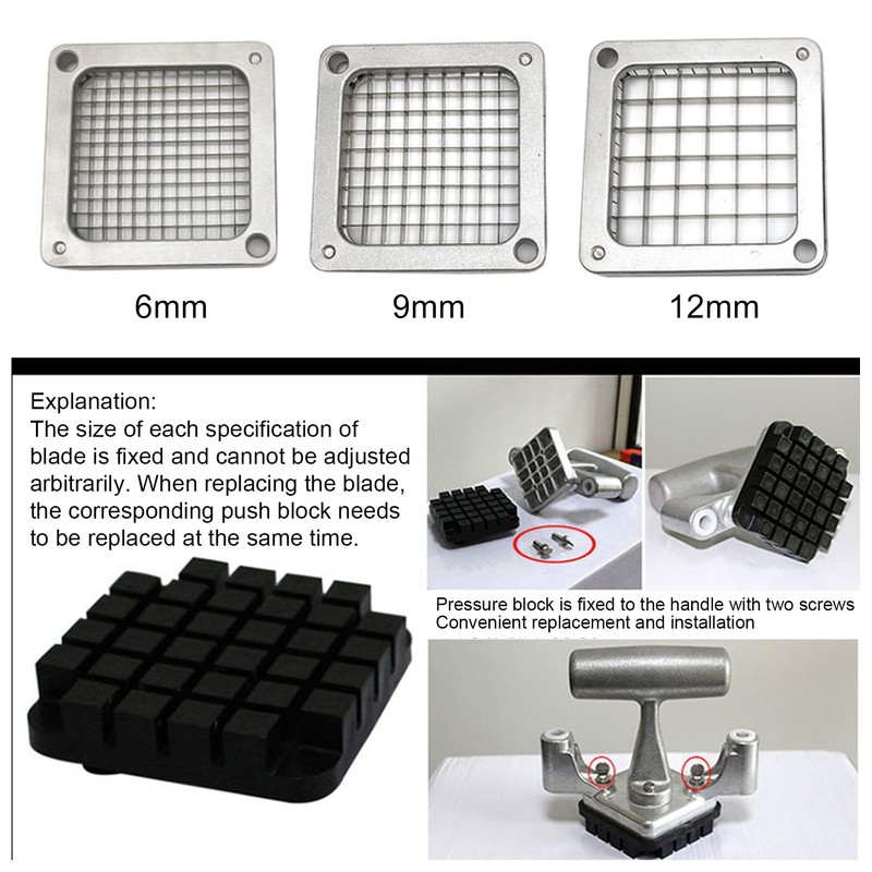 Stainless Steel French Fry Cutter Blade, Manual Potato Cutting Machine