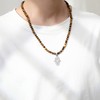 Hamsa Hand Amulet Pendant Tiger's Eye Beaded Necklace for Men