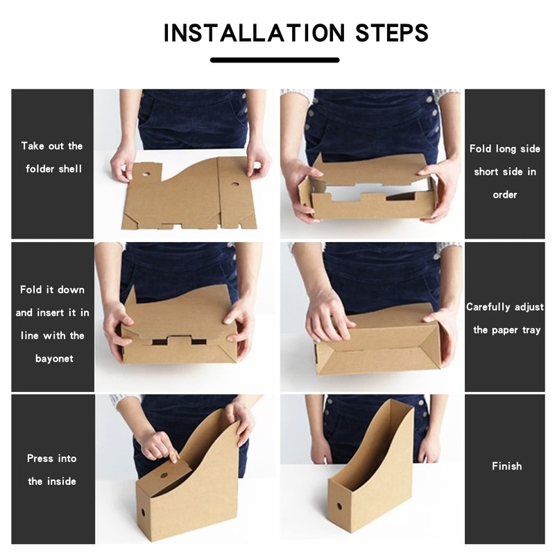 JINCHIDA 3 Pack Magazine File Holder with 3 Labels,Cardboard Magazine