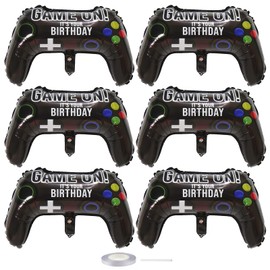 Video Game Party Balloons, 6 PCS Game on Controller Gaming Foil Balloons for Birthday Gamer Party Decorations