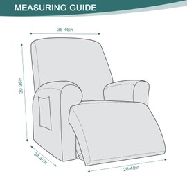 Ruaozz Recliner Sofa Covers Oversized Recliner Chair Covers Recliner Covers for Reclining Chair with Pockets Washable Furniture Protector with Elastic Bottom (1 Seater-X Large, Chocolate)