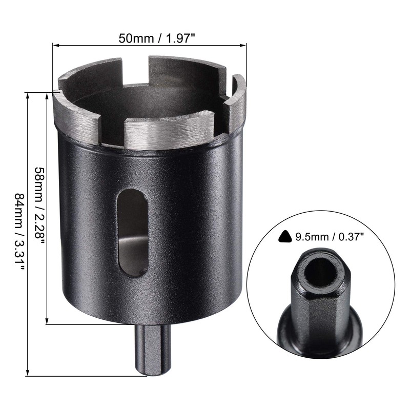 uxcell 50mm Diamond Core Drill Bits Dry or Wet Hole