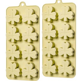 Dootafy Shamrock Chocolate Molds, 2 Pack Silicone Dessert Mold, St. Patrick's Day Theme, Green, Silicone, BPA Free
