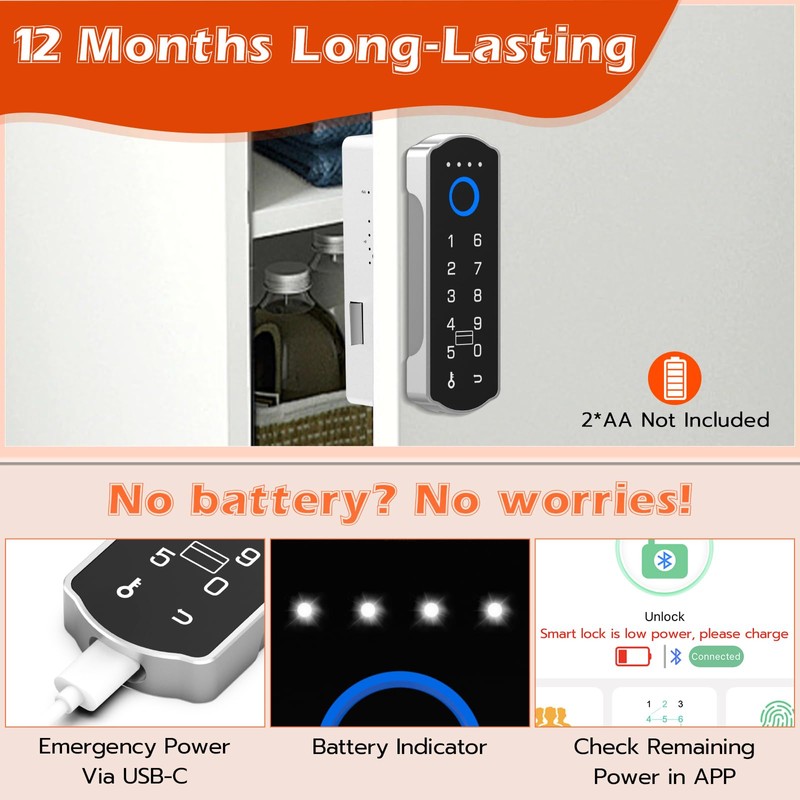 Eseesmart Smart Cabinet Lock, Magnetic Digital Electronic RFID Keyless Bluetooth