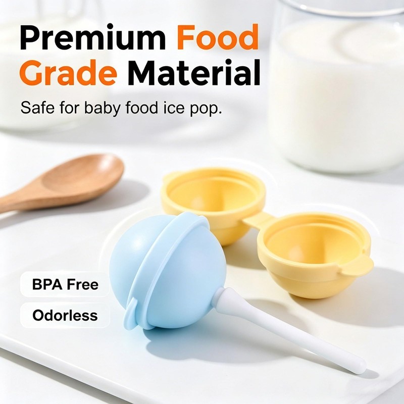 8Pcs Silicone Lollipop Popsicle Molds, BPA Free Reusable Ice Cream