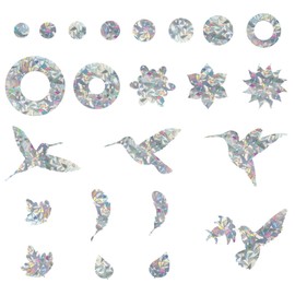 Pack of 24 Suncatcher Stickers, Bird Protection Windows, Bird Protection for Glass Panes, Anti Collision Bird Protection Stickers, Window, Stop Birds, Reflective Bird Stickers for Window Panes