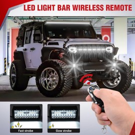 Nilight Remote Wiring Harness for LED Light Bar Wireless Strobe Flash Work Driving Lights 12V 15A 16AWG Controller 5PIN Switch Waterproof Power Relay Blade Fuse-2 Leads