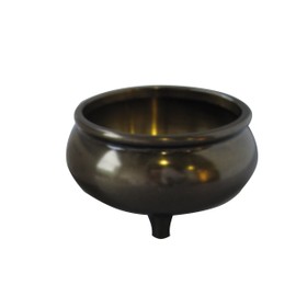 [Butsugawa Buddhist Altar] Buddhist Altar Incense Burner, Made in Japan, Brass, Kyomaru, Plain, 3.5 inch (3.5 cm) Incense Holder