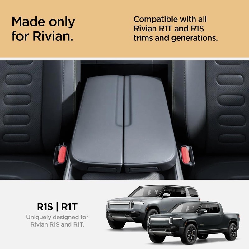 Spigen Console Organizer Tray (Carbon Edition) Designed for Rivian R1T
