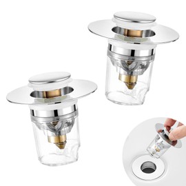 suaywo 2 Pieces Sink Plug Drain Strainer Drain Plug Sink Pop Up Sink Plug Brass Bounce Core Push Type Drain Plug Suitable for Bathtub Plugs on the Worktop