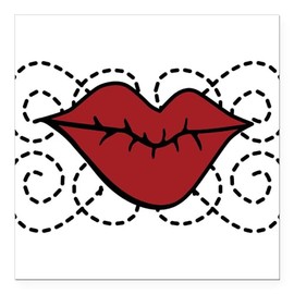 CafePress Valentine Kiss Square Car Magnet 3 X 3 Square Car Magnet, Magnetic Bumper Display
