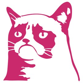 Grumpy Cat Head - 5" x 5.2" - Vinyl Decal Sticker die-Cut Meme sad Frown Nope