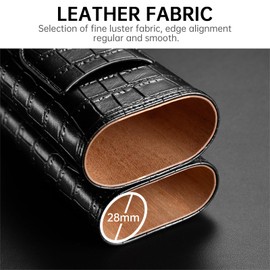 CIGARLOONG 3 Tubes Cigar Case Humidor, Cigar Box with Cigar Cutter Stainless Steel, Leather Humidor Line with Cedar Wood Cigar Holder Accessories for Outdoor Travel (Brown)