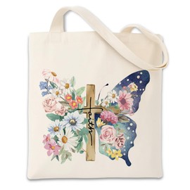 Cotton Canvas Tote Bag Christian, Canvas Tote Bags for Women, Reusable Cotton Totes for Grocery, Shopping, Beach & Daily Use, Christian Gift for Women, Be Still