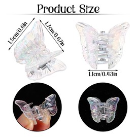 24 Pcs Small Butterfly Hair Clips Sparkly Colorful Butterfly Clips for Hair for Girls Women Glitter Color Cute Small Hair Clips for Girls Tiny Claw Clips