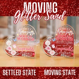 InnoBeta Social Worker Gifts for Women, Decorative Acrylic Table Signs for Social Worker Appreciation Week, Christmas - Thank You