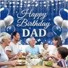 Happy Birthday Dad Backdrop Blue Silvery Glitter Balloons Fathers Birthday