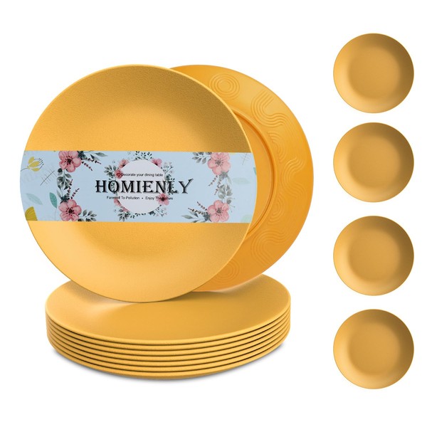Homienly Flat Dinner Plates Set of 8 Alternative for Plastic